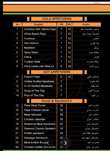  مطعم كفتجي يونس منيو